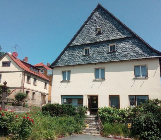 Ehem. Gasthof zum weißen Schwanen, verschieferter Südgiebel